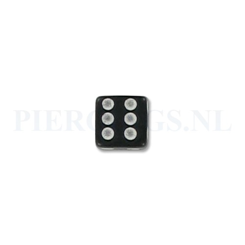 Balletje 1.2 mm acryl dobbelsteen zwart