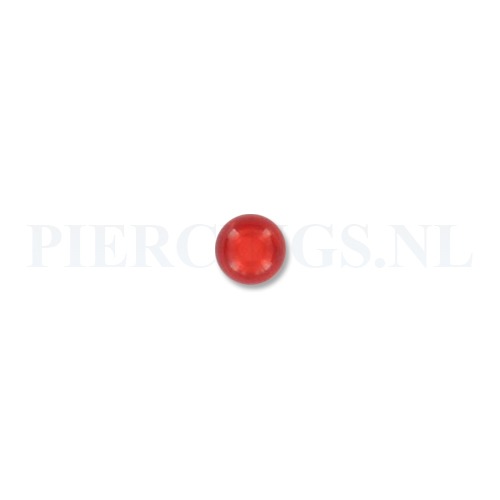 Balletje 1.6 mm acryl transparant rood 5 mm