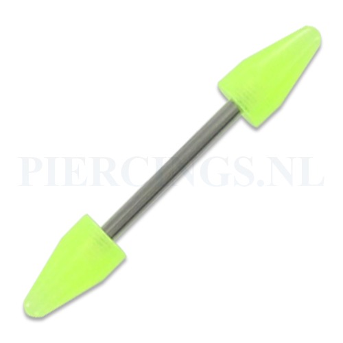 Barbell acryl cones geel bruis