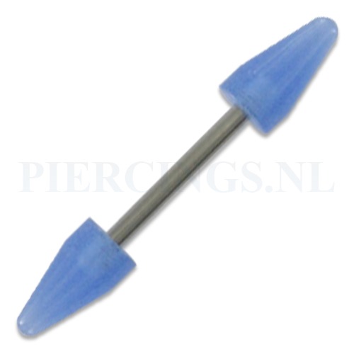 Barbell acryl cones licht blauw