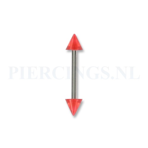 Barbell acryl spike 1.6 mm rood