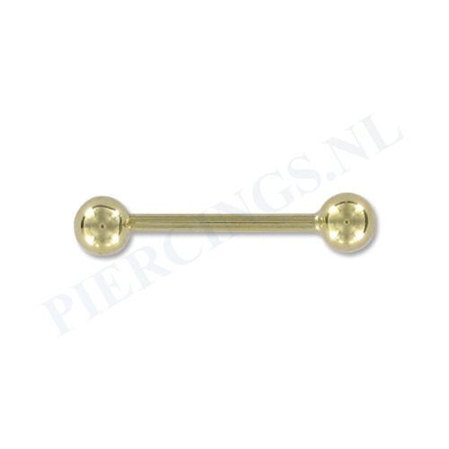 Barbell goud 14 karaat 19 mm