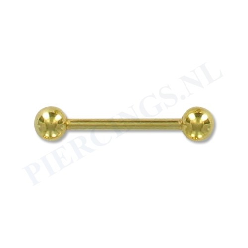 Barbell goud kleur 16 mm 5 mm