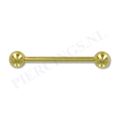 Barbell goud kleur 20 mm
