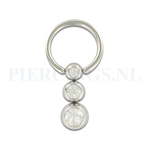 BCR 1.2 mm 3 balletjes kristal
