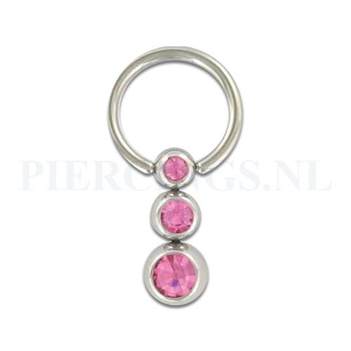 BCR 1.2 mm 3 balletjes roze