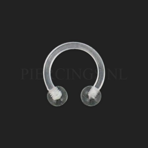 Circulair barbell 1.2 mm acryl doorzichtig