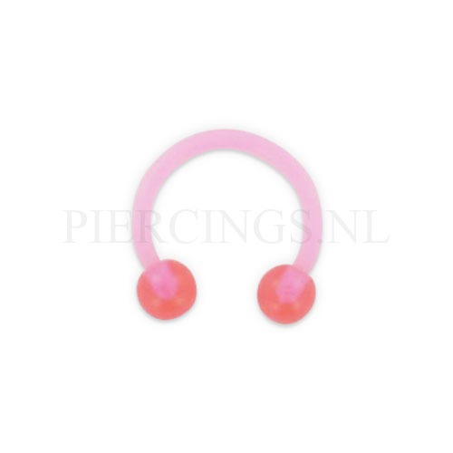 Circulair barbell 1.2 mm acryl roze
