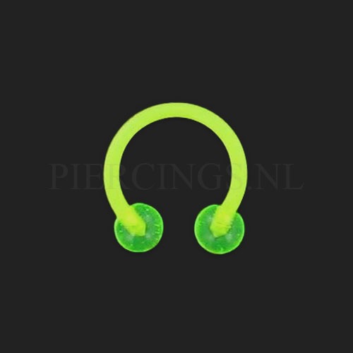 Circulair barbell 1.2 mm acryl UV geel