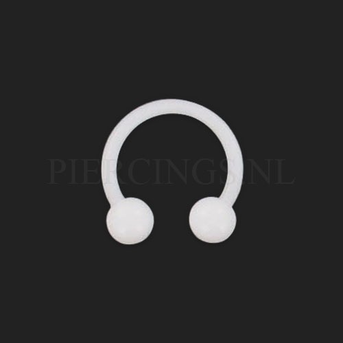 Circulair barbell 1.2 mm acryl wit