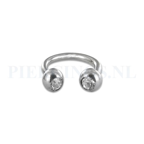 Circulair barbell 1.2 mm kristal 6 mm