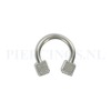 Circulair barbell 1.6 mm met 4mm dobbelsteen 
