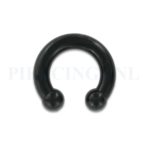 Circulair barbell 5 mm flexibel zwart