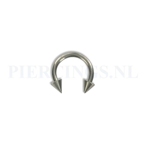 Circulair barbell titanium 1.6 mm spikes