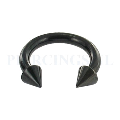 Circulair barbell zwart 2 mm spike