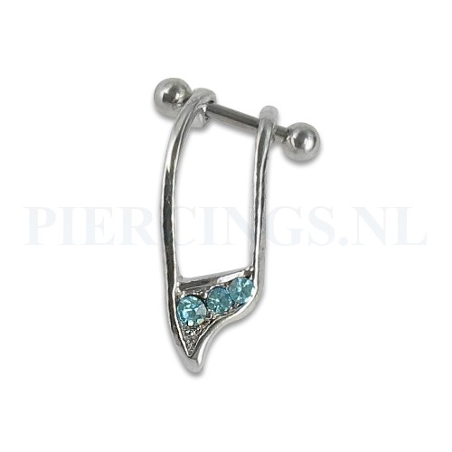 Helix rechts hanger aquamarijn