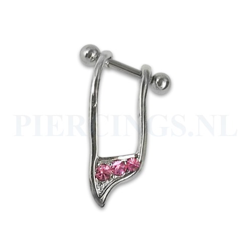 Helix rechts hanger roze