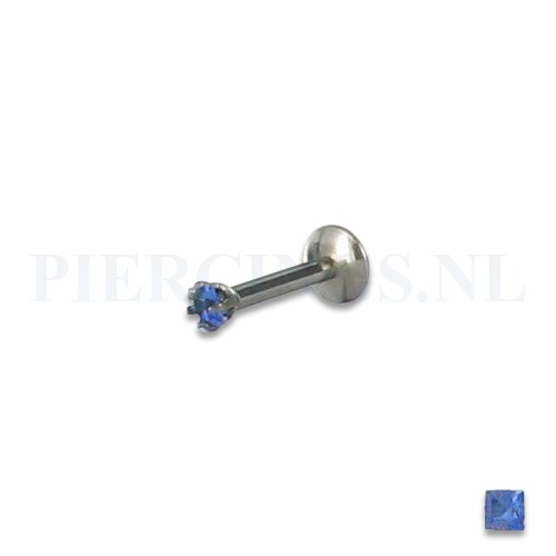 Labret 1.2 mm diamant blauw