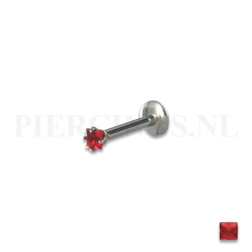 Labret 1.2 mm diamant rood