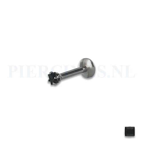 Labret 1.2 mm diamant zwart