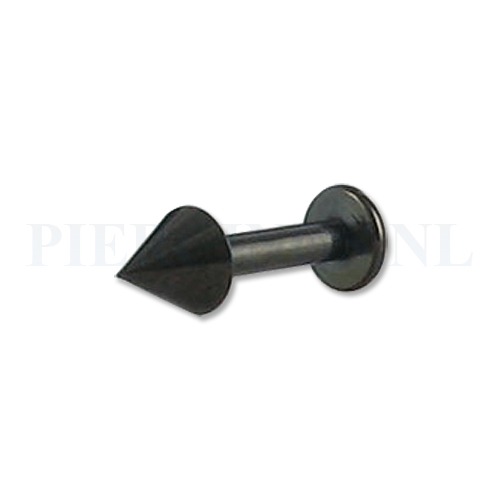 Labret zwart 1.6 mm spike 10 mm