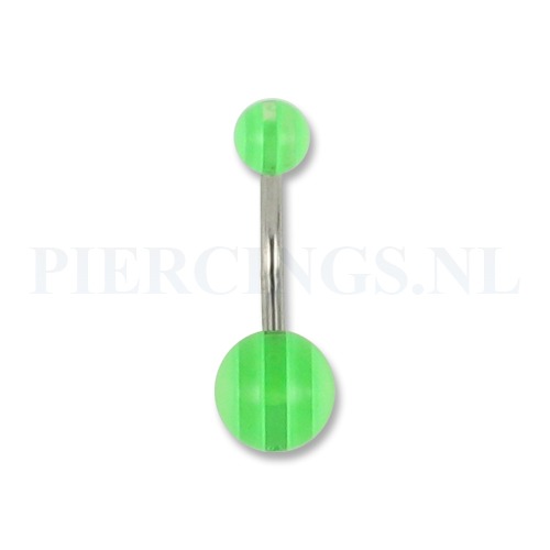 Navelpiercing acryl groene streepjes