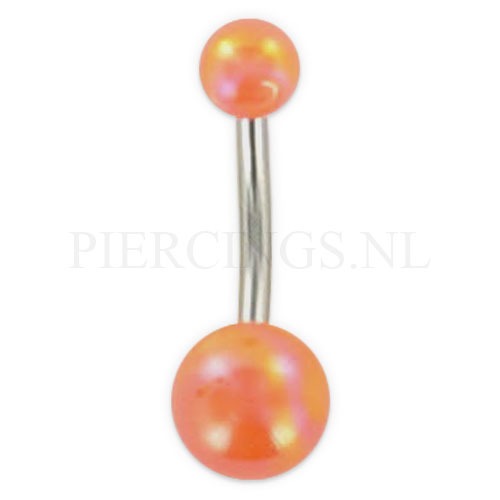 Navelpiercing acryl parelmoer oranje