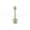 Navelpiercing goud 14 karaat zirkonia