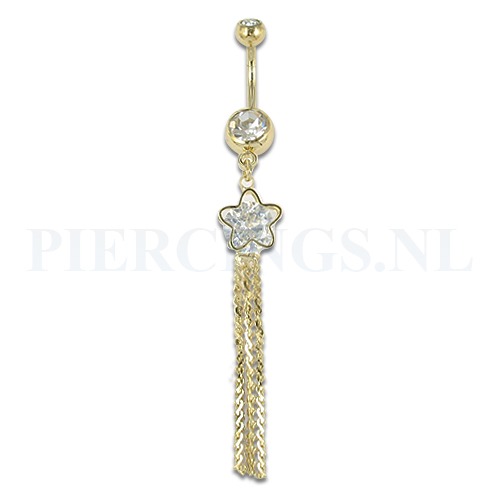 Navelpiercing goudkleurig hanger ster
