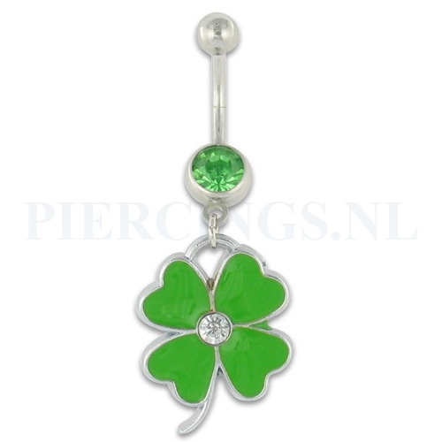 Navelpiercing klavertje vier