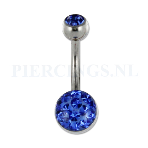 Navelpiercing multisteen blauw