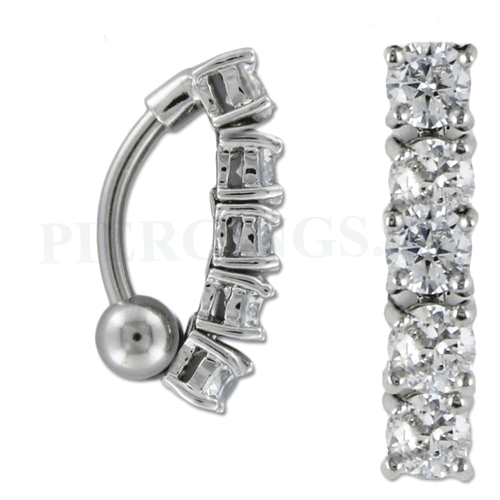 Navelpiercing reverse kristallen