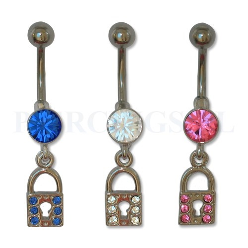 Navelpiercing slotje roze