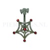 Navelpiercing spinnenweb rood