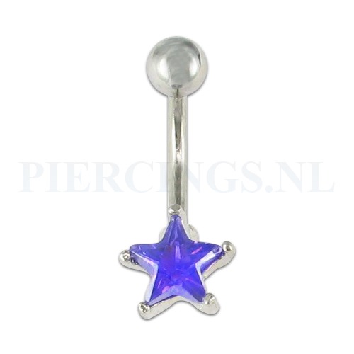 Navelpiercing ster paars