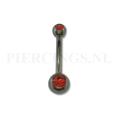Navelpiercing titanium rood