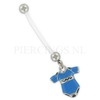 Navelpiercing zwangerschap romper blauw