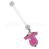 Navelpiercing zwangerschap romper roze