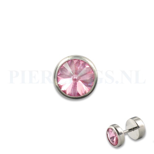 Nep plug met roze kristal nep plugs