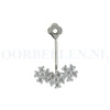 Oorbel hanger bloemetjes kristal