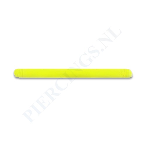 Staafje barbell flexibel acryl 16 mm geel