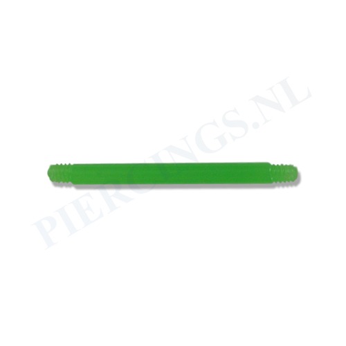 Staafje barbell flexibel acryl 16 mm geelgroen