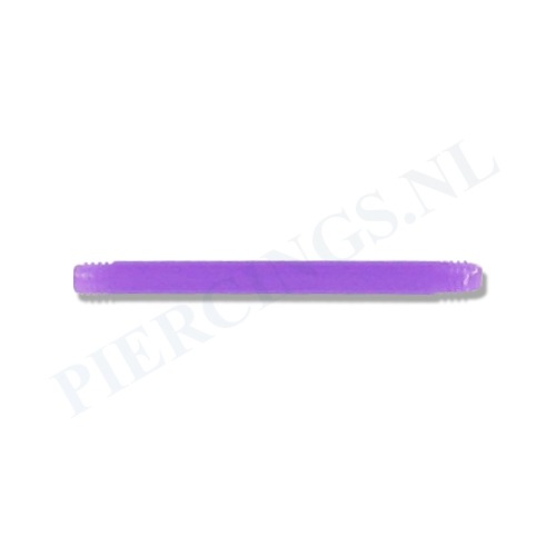 Staafje barbell flexibel acryl 16 mm paars