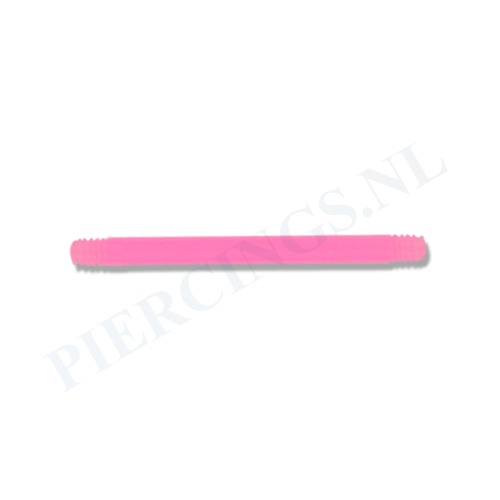 Staafje barbell flexibel acryl 16 mm roze