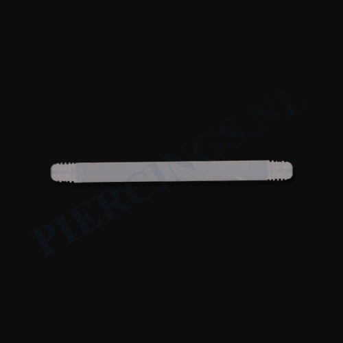 Staafje barbell flexibel acryl 16 mm wit