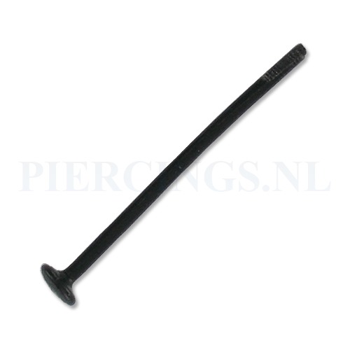 Staafje labret flexibel 1.6 mm zwart