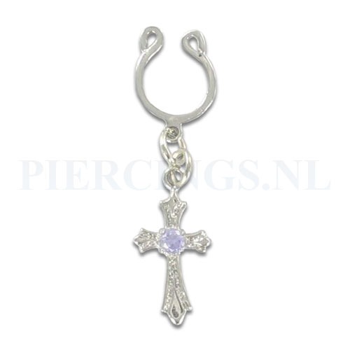 Tepelclip kruis paars