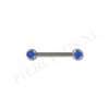 Tepelpiercing kristal blauw