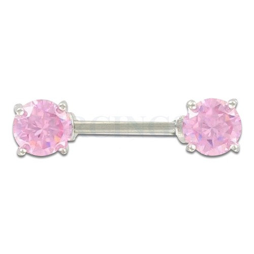 Tepelpiercing kristallen roze