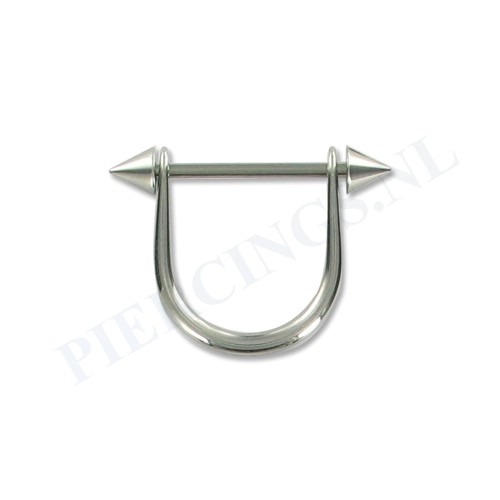 Tepelpiercing met hanger en spikes XL